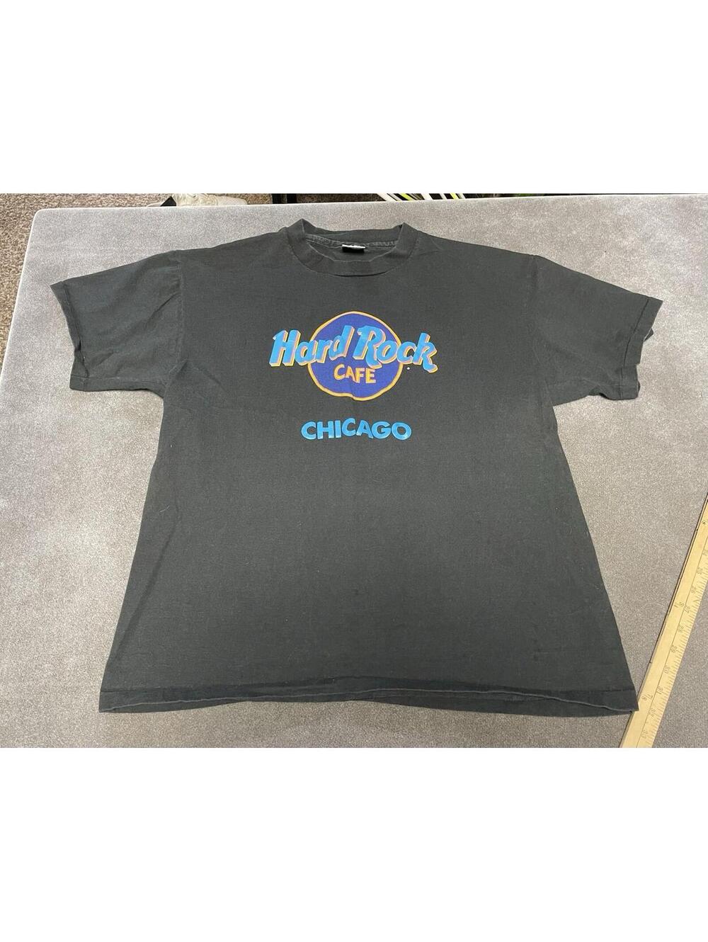 Vintage 90s Hard Rock Cafe Chicago T-Shirt Mens XL Black USA